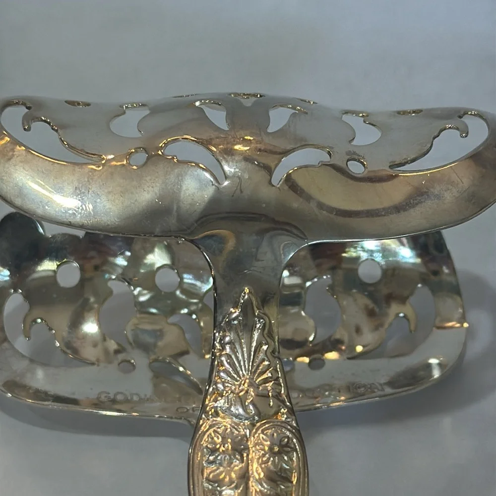 VINTAGE GODINGER REPRODUCTION  BY TIFFANY Silverplated Tongs‎ Vintage 80s
